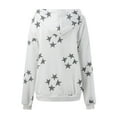 thumbnail image 3 of Womens Zip Up Hoodies Vintage Stars Print Long Sleeve Hoodies with Pocket Fall Casual Lightweight Womens Sweatshirt, 3 of 5