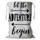 thumbnail image 1 of Cesta de almacenamiento ABPHQTO con eslogan Let The Adventure Begin Bolsa para la colada 45x60 cm, 1 of 3
