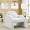 thumbnail image 5 of Sherpa Accent Chair,Teddy Upholstered Arm Single Sofa,Modern Fluffy Reading Chair for Living Room, Bedrooms, Corner,Mid Century Accent Armchair Velvet White Accent Chair for Office Study
﻿, 5 of 6