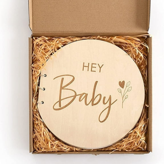 Unique Baby Book - Wooden Christening Guestbook - Growth Record - Special Edition Bath Blessing Keepsake - Memorable Alternative for Celebrations