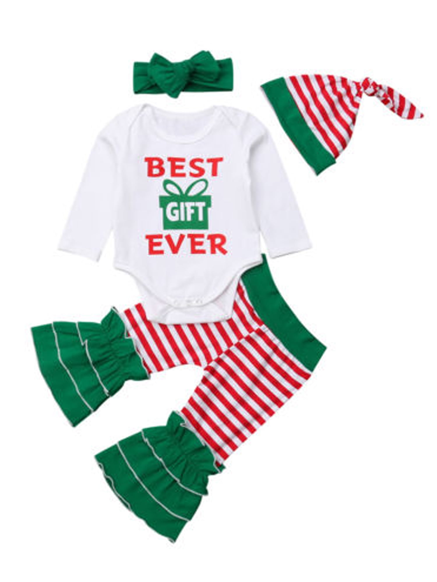 Sunisery Christmas Newborn Baby Girls Clothes Sets Long Sleeve Romper