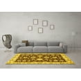 thumbnail image 3 of Ahgly Company Indoor Square Oriental Yellow Traditional Area Rugs, 5' Square, 3 of 4