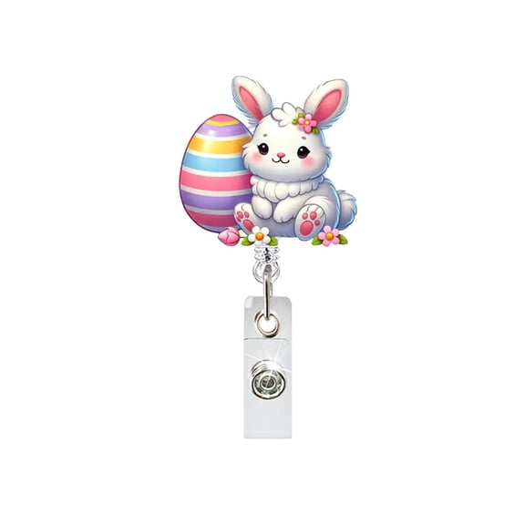 Creative Easter Theme Acrylic Medical Retractable ID Badge Holder Badge Reel Perfect For Healthcare Workers, Teachers