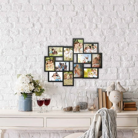 Collage Picture Frame with 12 Openings for 4x6 Photos- Wall Hanging Multiple Photo Frame Display for Personalized Decor by Lavish Home (Best Way To Display Photos At Home)