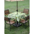 thumbnail image 4 of Outdoor Tablecloths with Umbrella Hole & Zipper, Green Leaves 60x60 Inch Square Tablecloths, Summer Botanical Farmhouse Leaf Waterproof Table Cloth, Patio/Pool/Picnic Table Covers, 4 of 8