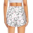 thumbnail image 4 of Vsdgher Alpacas and Hearts Print Women's Running Double Layer Shorts High Waisted with Pockets Elastic Yoga Workout Athletic Gym Sports, 4 of 8