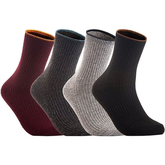 Lian LifeStyle Women's 4 Pairs Crew Socks 7-9 Casual Multi Color