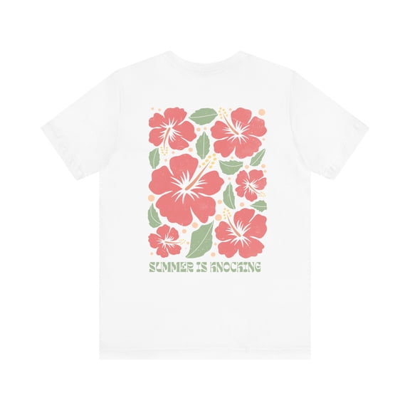 Women's Summer is Knocking Trendy Beach Front/Back Cotton Shirt