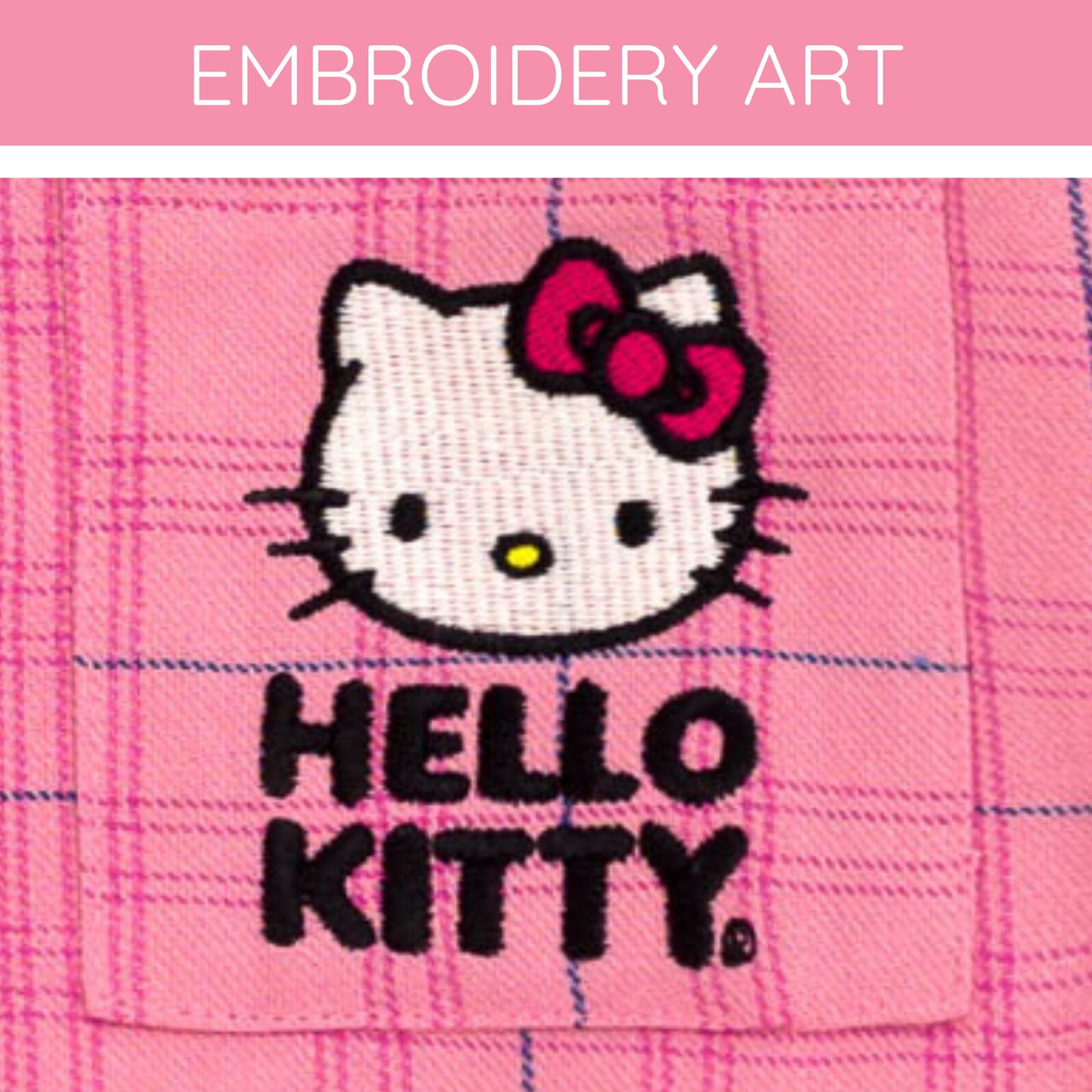 Hello Kitty Button Down Dress Shirt Plaid Toddler to Big Kid