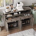 thumbnail image 2 of Veanerwood Farmhouse Buffet Cabinet with Drawers, Sideboard with Storage, Kitchen Pantry Cabinet Hutch, Wood Coffee Bar Station Cabinet for Kitchen, Dining Room, Livingroom, 52" L Rustic Grey, 2 of 8