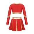 thumbnail image 2 of Yartina Hauts Courts à Manches Longues pour Filles avec Jupes Tenues de Performance Uniforme de Cheerleading pour Enfants Danse Rouge 8, 2 of 7