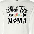 thumbnail image 4 of Inktastic Shih Tzu Mama with Flowers and Arrow Long Sleeve T-Shirt, 4 of 5