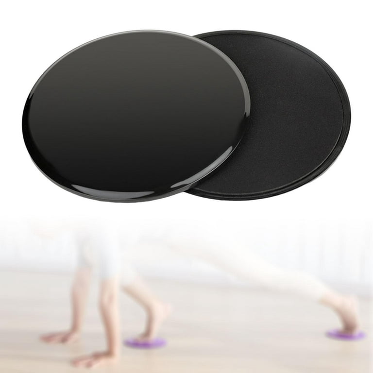 2 Pieces Core Sliders Exercise Equipment Portable on Hardwood Floor  Exercise Gliding Discs for Pilates Training Abdominal Black 