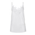 thumbnail image 4 of MRULIC tank tops women Women Fashion Solid Color Sexy Lace V-neck Camisole Vest Tank Top Womens tank tops White + US：12-14, 4 of 9