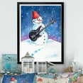 thumbnail image 1 of Designart Christmas Snowman Playing Guitar II Traditional Framed Wall Art, 1 of 4
