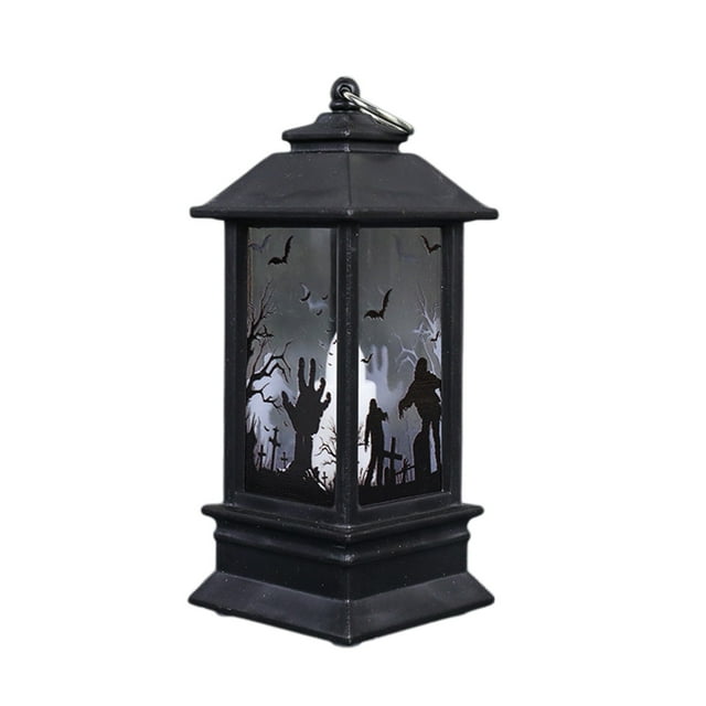 Mini Lanterne Led d'Halloween avec Poignée Lumière Portable à Piles pour Décoration de Fête Intérieure Extérieure Centre de Table Comprend 3 Piles 63G