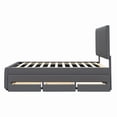 thumbnail image 4 of Harper & Bright Designs Full Size Platform Bed with Trundle and 3 Storage Drawers, Linen Upholstered Ful Bed Frame with Headboard for Adults, Gray, 4 of 12