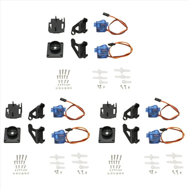 3 Juego de Servo Cardán de Doble Eje, Cámara Antivibración, Soporte de Plataforma PTZ Pan/Tilt con 2 Piezas 9G Servo para Ensamblaje de Drones FPV