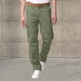 thumbnail image 5 of Men's Cargo Pants Twill Pants Work with Phone Pocket 1 Apparel 4 8 M Apparel Indoor Toe Star Glitter Comfortable Mens Loose Casual Pocket Straight Solid Color Outdoor Overalls Trousers Green 2XL, 5 of 9