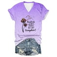 thumbnail image 2 of ALLLIST Purple Summer Tops for Women Short Sleeve V-Neck Graphic T-Shirts Blouses for Women Dressy Casual, 2 of 3