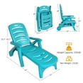 thumbnail image 4 of Spaco 5 Position Adjustable Folding Lounger Chaise Chair, Patio Outdoor Chaise with 5 Adjustable Position, Folding Lounger Chair for Outdoor, Turquoise, 4 of 11