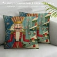 thumbnail image 3 of Creowell Christmas Pillow Covers Merry Christmas Nutcracker Throw Pillow Covers Winter Holiday Farmhouse Cushion Case Home Decoration for Sofa Couch,Multi-Size, 3 of 5