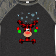 thumbnail image 4 of Inktastic Cute Flannel Reindeer with Christmas Bulbs and Snowflakes Boys or Girls Toddler T-Shirt, 4 of 5