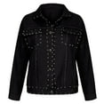 thumbnail image 3 of Lyinloo Women's Fashion Short Wash Denim Locomotive Wind Jacket Black S, 3 of 6