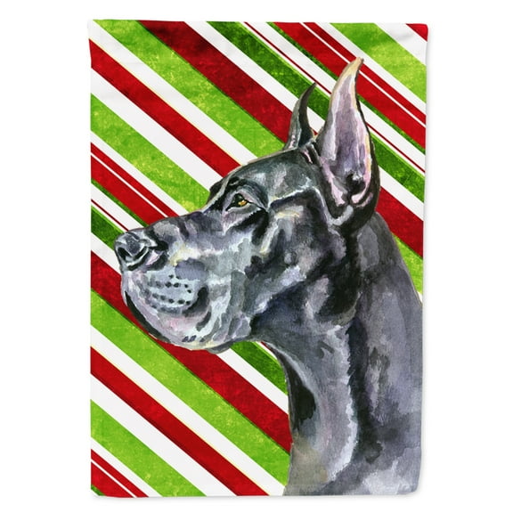 Black Great Dane Candy Cane Holiday Christmas Garden Flag