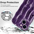 thumbnail image 4 of Compatible with iPhone 14 6.1" Case, Cute Glossy Water Ripple Pattern Phone Case, Curly Wave Frame Design for Women Girls, Soft TPU Slim Fit Shockproof Full-Body Protection Cover, Purple, 4 of 12