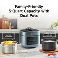 thumbnail image 3 of Midea 8-in-1 Electric Pressure Cooker with Dual Pots, Multi-Functional Programmable Slow Cooker, Rice Cooker, Steamer, Sauté Pan and More, 5 Quart, 3 of 8