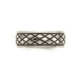 thumbnail image 3 of Gem & Harmony Mens Stainless Steel 8mm Polished Checkered Pattern Ring for Men, 3 of 6
