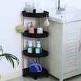 Corner Storage Basket with Lockable Roller Rack Save Space Vegetable