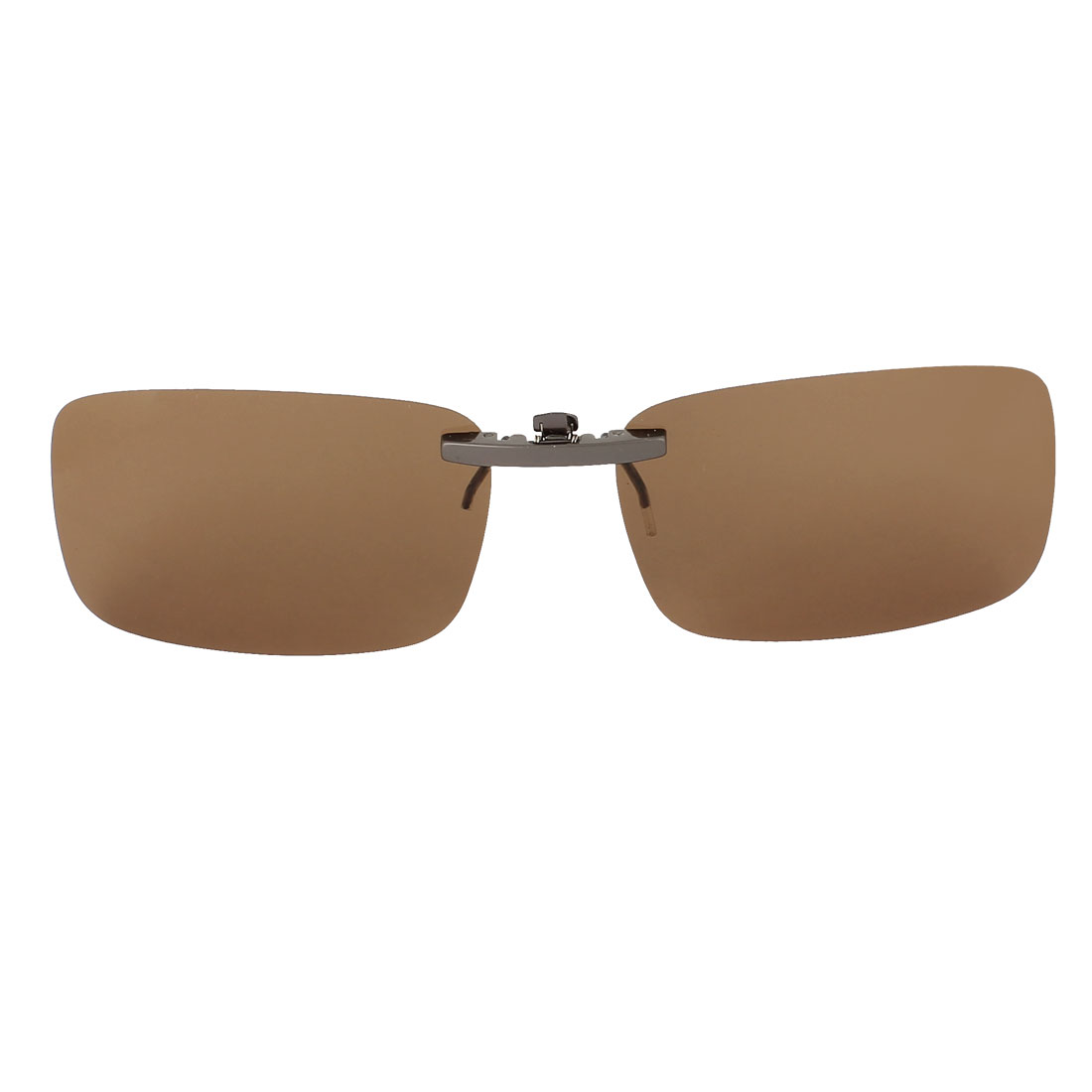 Outdoor Travel Brown Lens Rimless Clip On Polarized Sunglasses Glasses