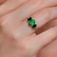 thumbnail image 4 of Gem Stone King 10K White Gold Green Nano Emerald Black Onyx and White Lab Grown Diamond 3 Stone Engagement Ring for Women (1.59 Cttw, Gemstone Birthstone, Available in Size 5, 6, 7, 8, 9), 4 of 5