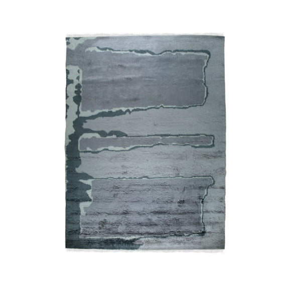 EORC AK05PL5X8 Hand-Knotted Wool Art Deco Rug, 5' x 8', Purple Area Rug