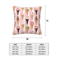 thumbnail image 2 of Throw Pillow Covers, Summer Ice Cream Pink Soft Square Pillow Cases with Invisible Zipper for Couch Bed Sofa, Farmhouse Fall Home Decor 18"x18", 2 of 7
