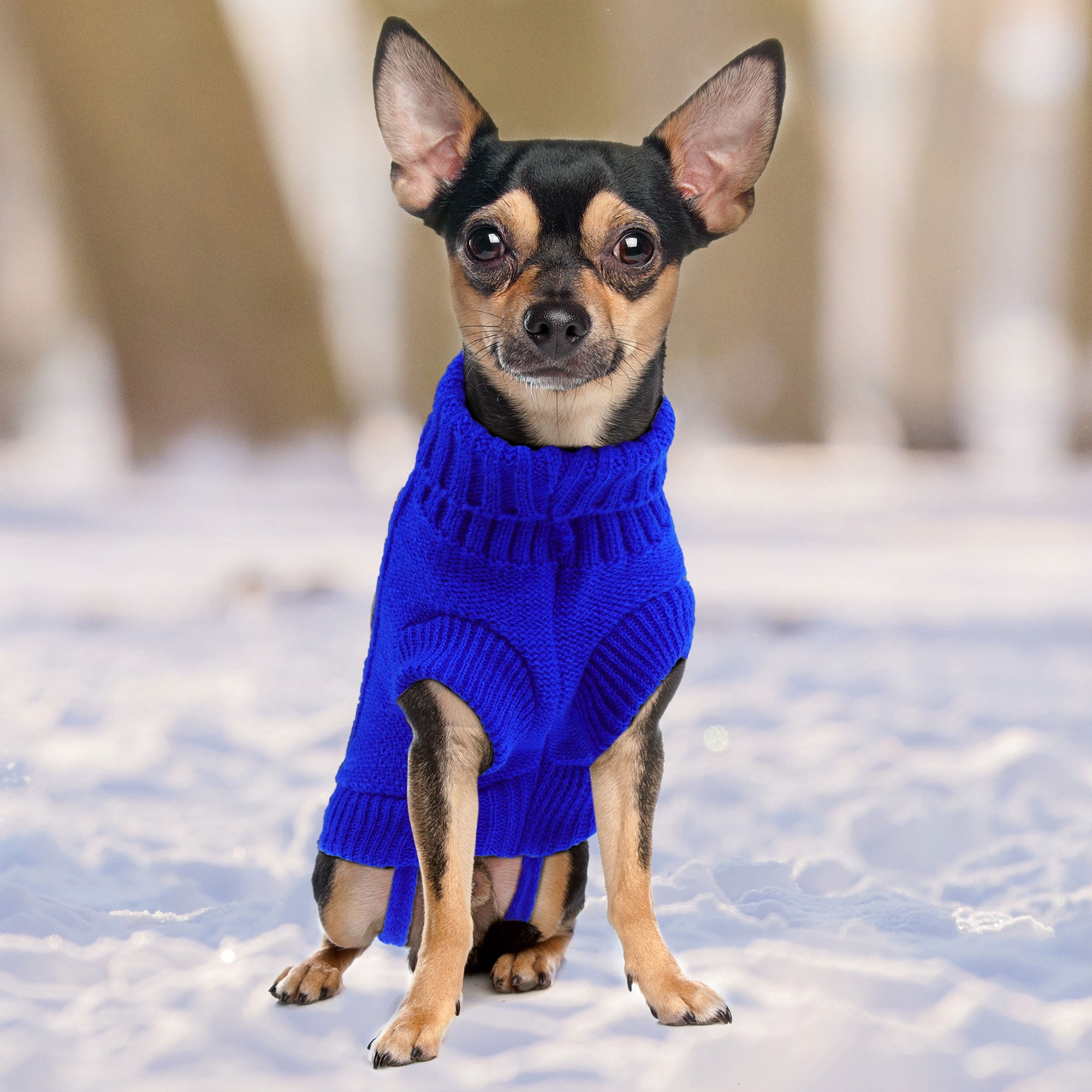 Unique Bargains Small Dog Sweater Thick Twisted Knit Pullover Turtleneck Pet Dog Clothes