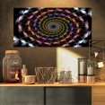 thumbnail image 1 of Fleur Spirale Abstraite Multicolore - Art sur Toile Abstrait Surdimensionné, 1 of 3
