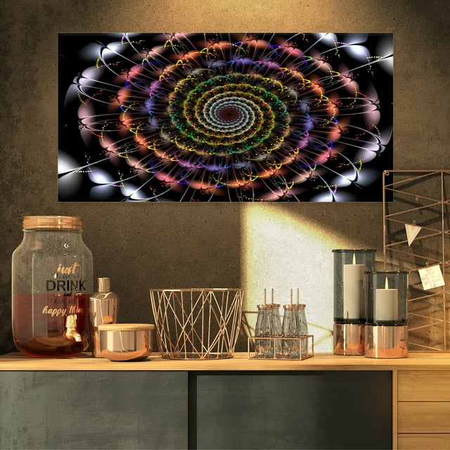 Fleur Spirale Abstraite Multicolore - Art sur Toile Abstrait Surdimensionné
