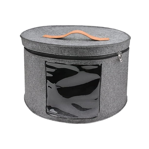 Caja de almacenamiento para sombreros, organizador de armario decorativo, caja de sombreros para viajes, Gris