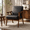 Black (PU), variant on MOONMISS Mid Century Modern Accent Chair Solid Wood Frame Microfiber Living Room,Brown