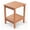Teak, variant on Alpinel Outdoor-Side-Table | Set of 2 | 14 x 13 Inches | HDPE Plastic | All Weather | Arctic | Outside End Tables | Storage Shelf | for Patio Porch Backyard Indoor