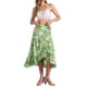 thumbnail image 2 of Falda Tropical Floral con Volantes para Mujeres INSPIRE CHIC, con Nudo Autoadhesivo, Falda de Playa Hawaiana, Verde Claro L, 2 of 6