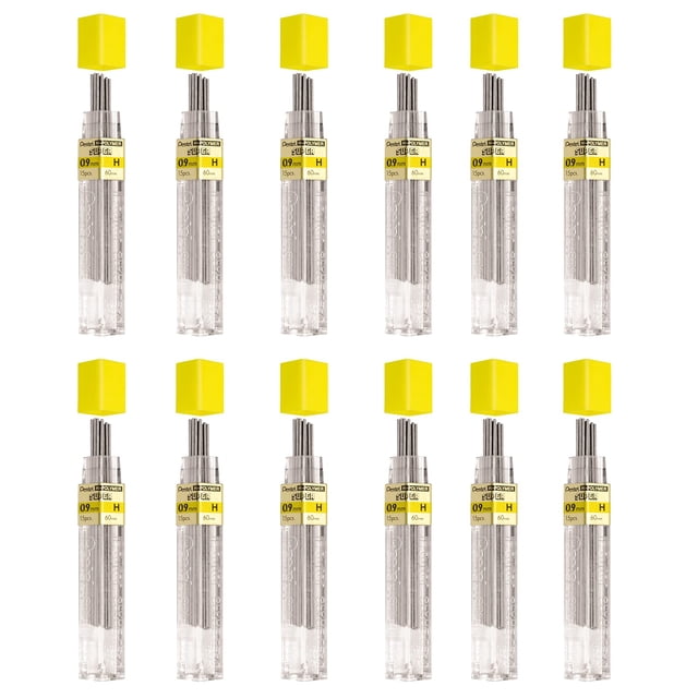 Recarga de mina Pentel Super Hi-Polymer 0.9 mm de grosor H, 180 unidades