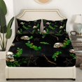 thumbnail image 3 of Sábana Twin Tamaño Verde Hojas Imprimir Funda de Cama Esqueleto Humano Cráneo Imprimir Ropa de Cama, 3 of 5