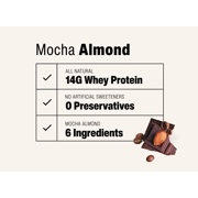 Rise Whey Protein Bars - Mocha Almond | Breakfast Bar & Protein Snack | 14g Protein, 4g Fiber | Just 6 Ingredients | Gluten-Free, Soy-Free | 12 Count