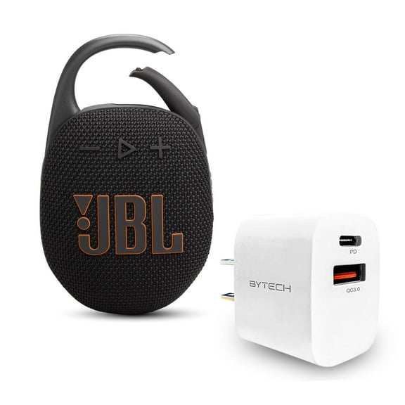 JBL Clip 5 Bundle with Wall Charger - Black