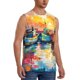 thumbnail image 2 of Balery Colorful Fishing Boats Camisetas sin mangas para hombre, absorbe la humedad y protege contra el mal olor.-Medium, 2 of 7