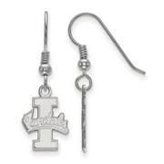 Sterling Silver Rhodium-plated LogoArt University of Idaho Vandals Small Dangle Wire Earrings Q-SS003UID